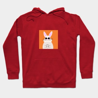 Cool bunny drinking coffee Hoodie